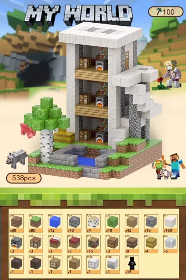 Minecraft 3-story building set